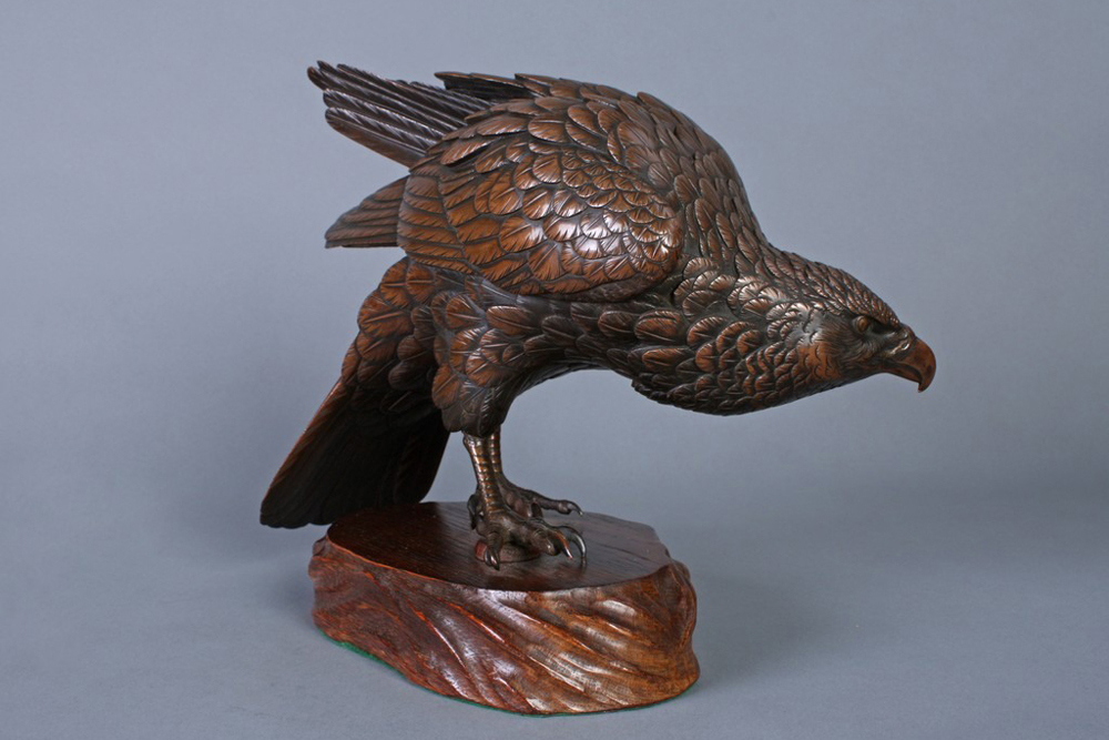 A Bronze Model of a Hawk by Masatsune